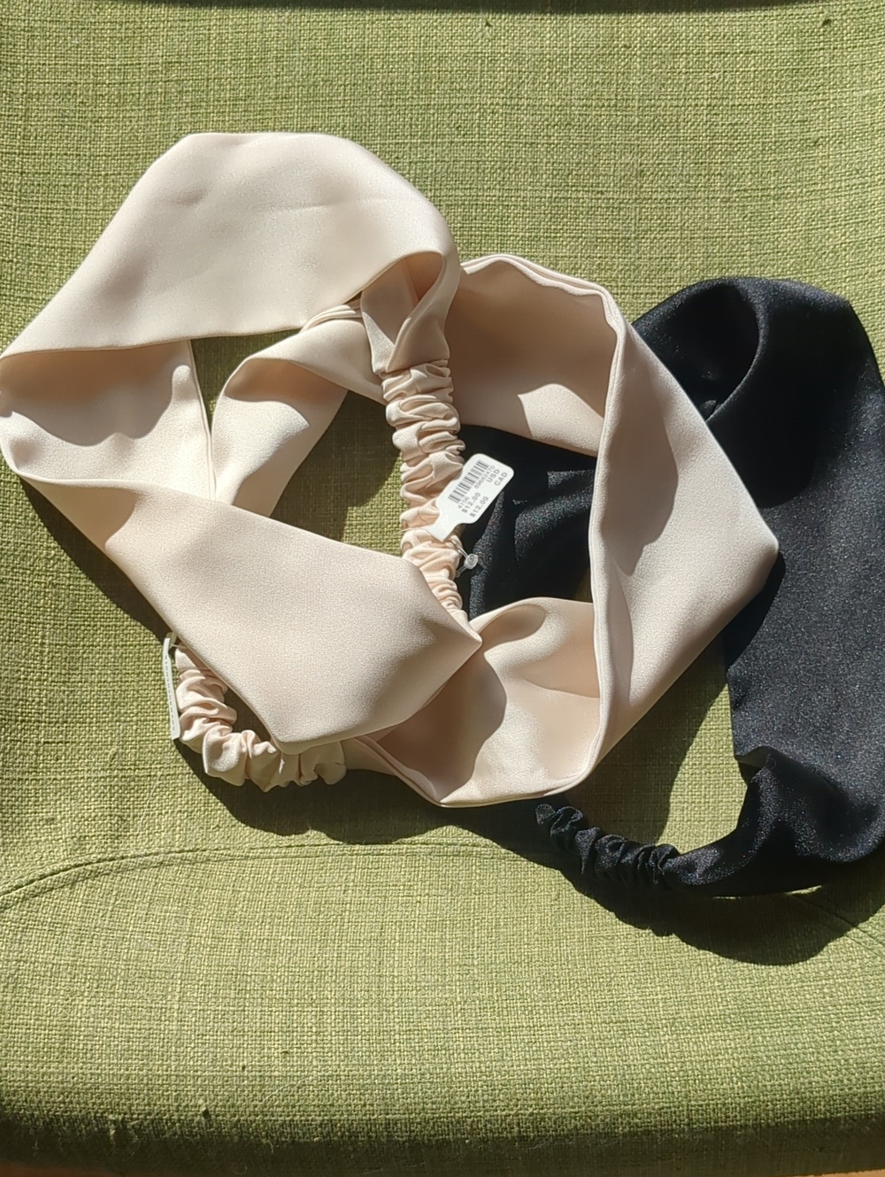 Anthropologie Satin Knot Headbands in Nude and Black